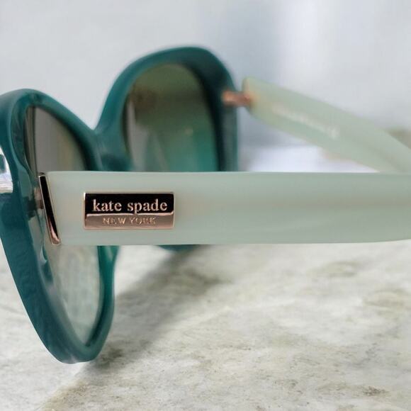 New KATE SPADE EMERY/S Teal Aqua Plastic Cat Eye Women\'s Sunglasses rare main image 9